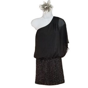 Fabri'k One‎ Shoulder Mini  Dress Black M Micro mini